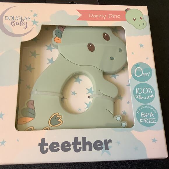 Douglas Baby Danny Dino Teether 0+ BPA FREE 100% Silicone - NWT - Picture 2 of 5